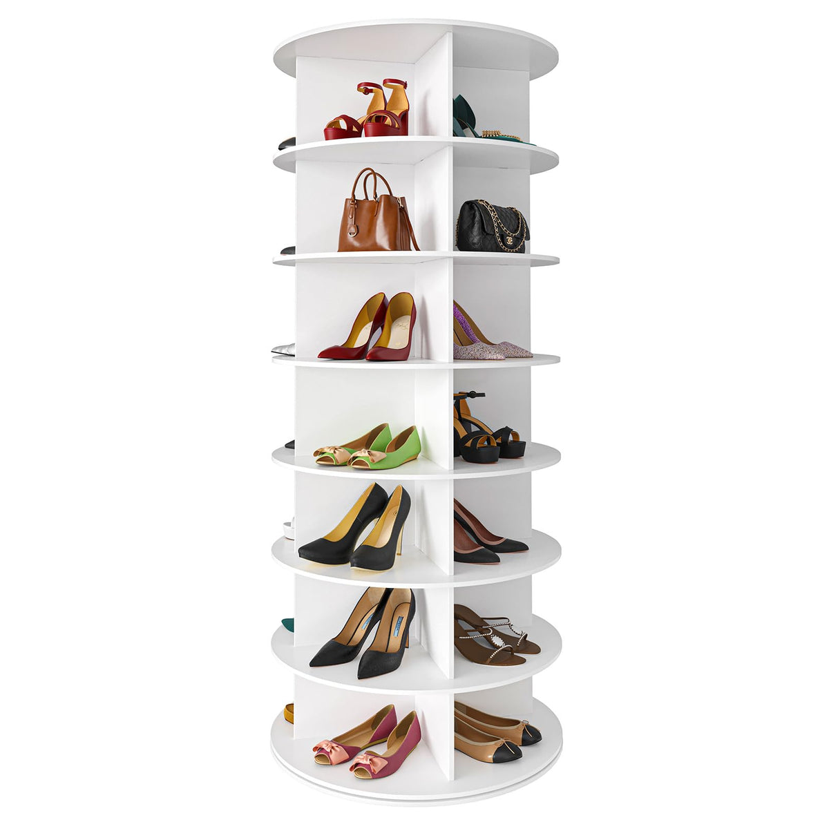 SpaceAid 7-Tier Rotating Shoe Rack Tower with 360° Storage