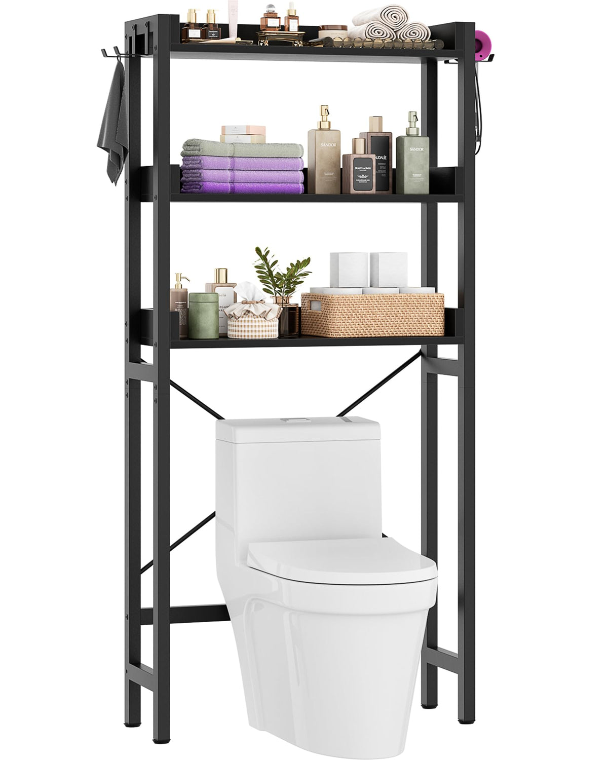 Besiost Over-the-Toilet Storage Organizer with 2 Drawers