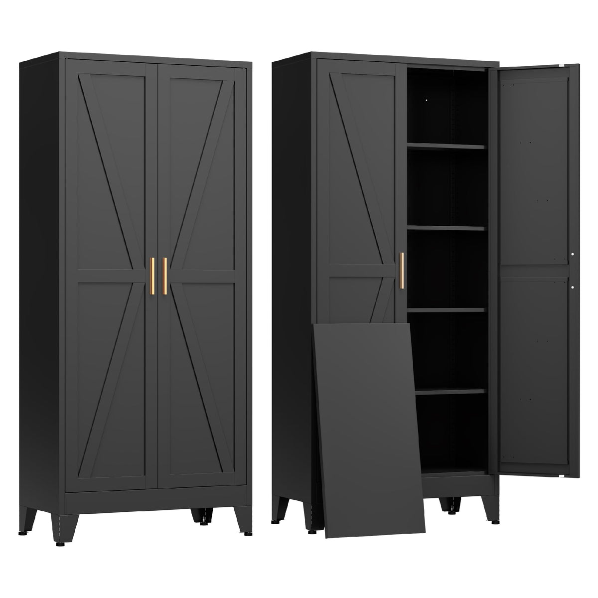 COFaR Farmhouse Storage Kitchen Pantry Cabinet