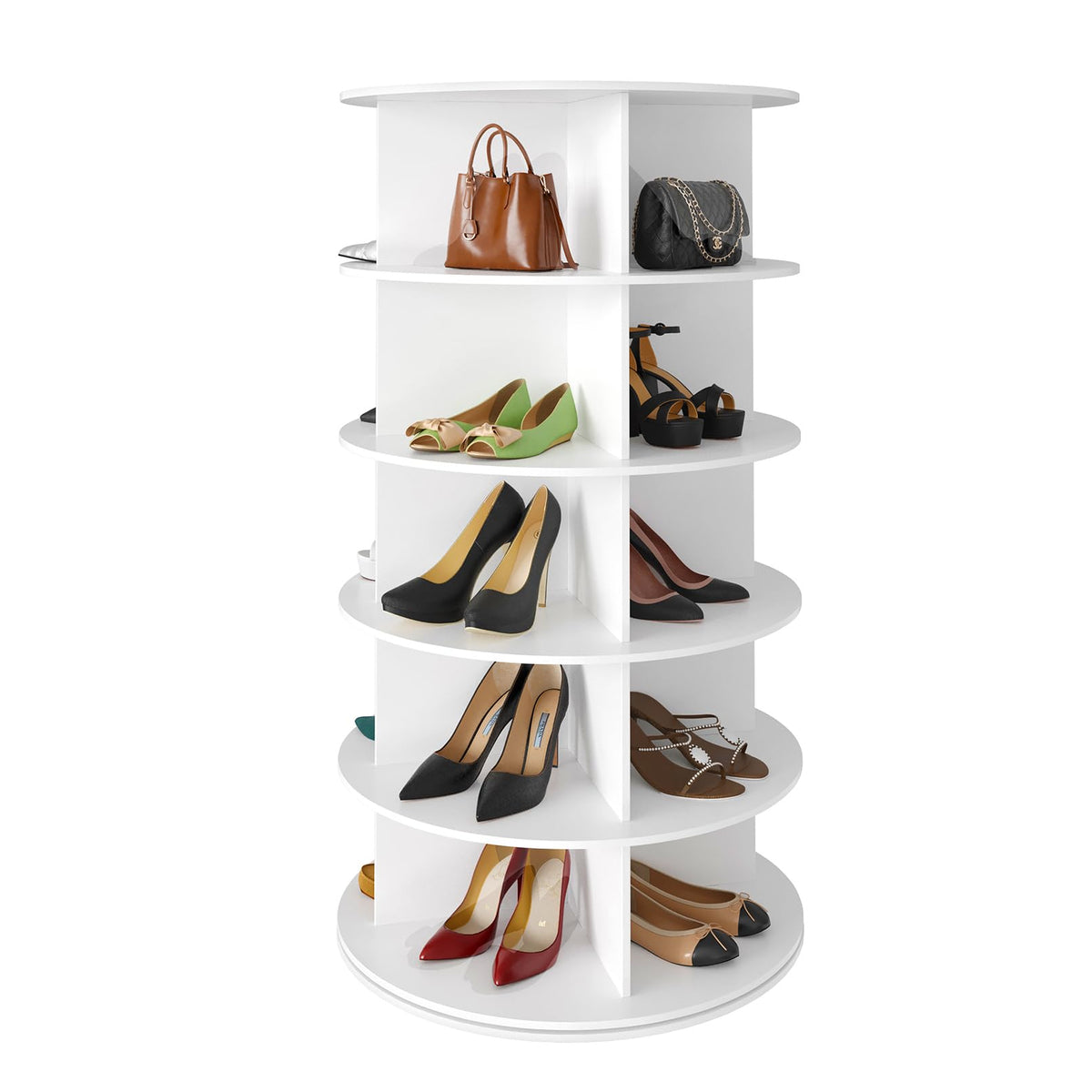 SpaceAid 7-Tier Rotating Shoe Rack Tower with 360° Storage