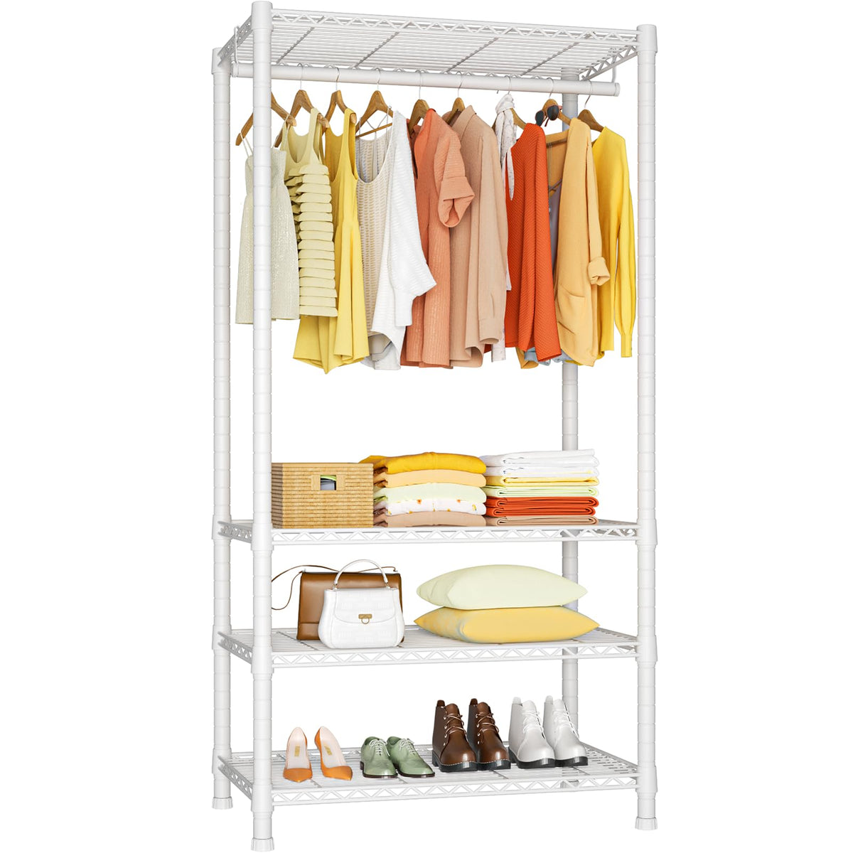 Ulif Heavy-Duty 4-Tier Portable Closet Garment Rack
