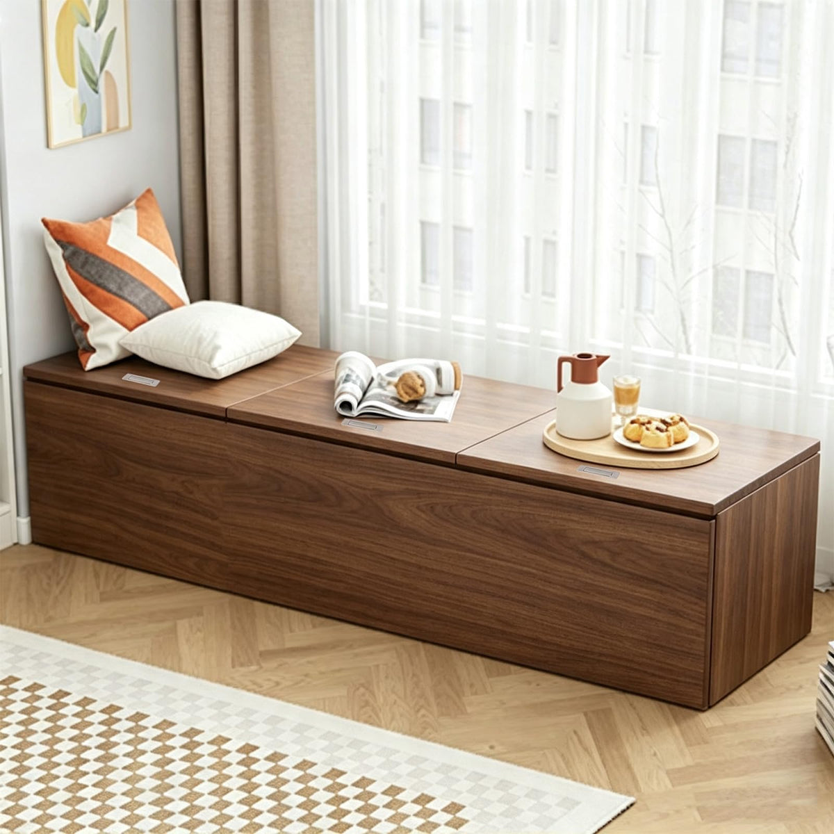 LBCZJYX Flip-Top Storage Bench with Hidden Compartment