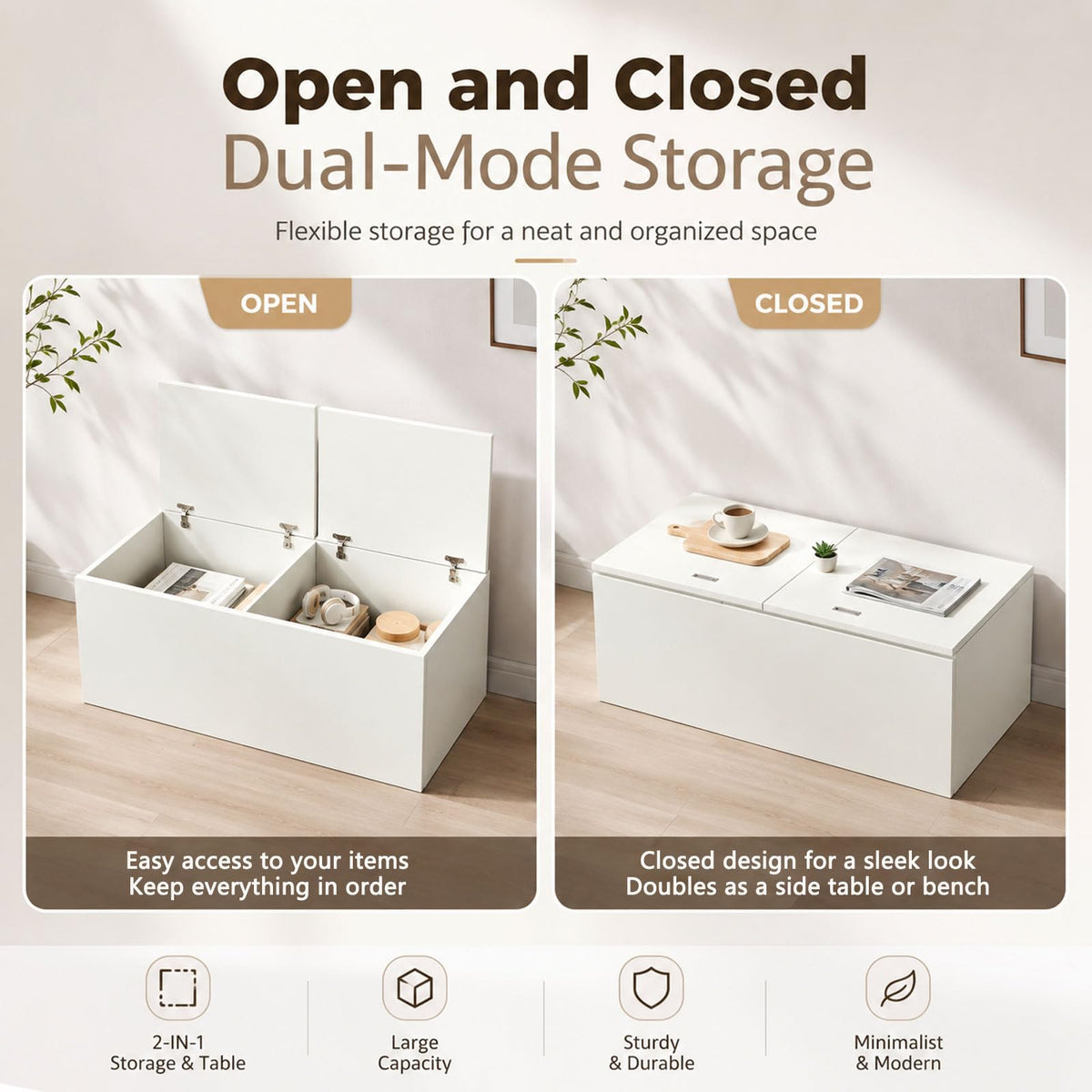 LBCZJYX Flip-Top Storage Bench with Hidden Compartment