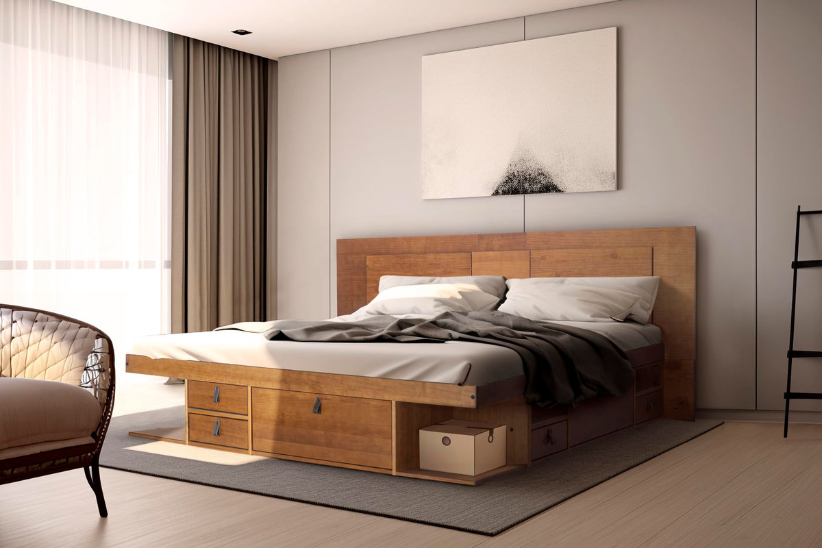 Memomad Bali Storage Platform Bed with Built-In Drawers