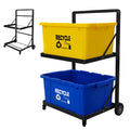 VERSSURE Recycling Cart,2-Tier Recycle Bin Cart with Wheels,Holds up to 140 Lbs,Rolling Utility Organizer for Garbage Sorting,Warehouse and Garage