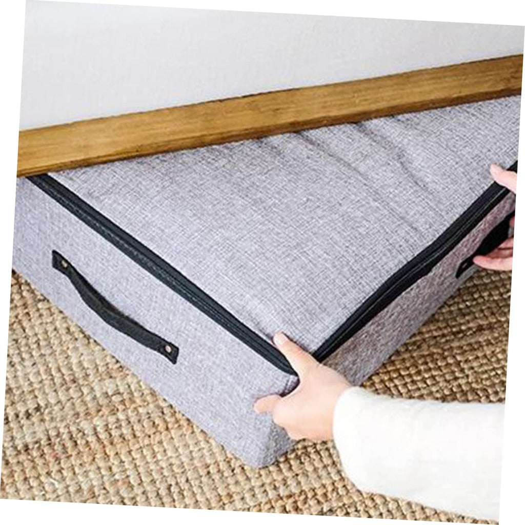 BUGUUYO Box Organizer Foldable Linen Cotton Storage under Bed Clothing