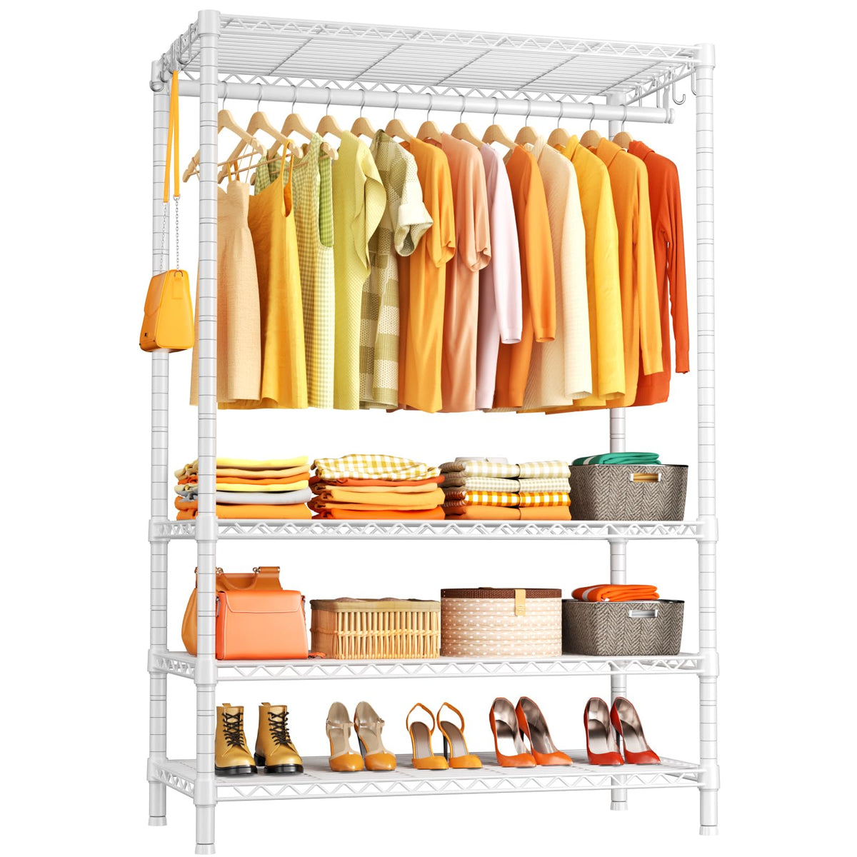 Ulif Heavy-Duty 4-Tier Portable Closet Garment Rack