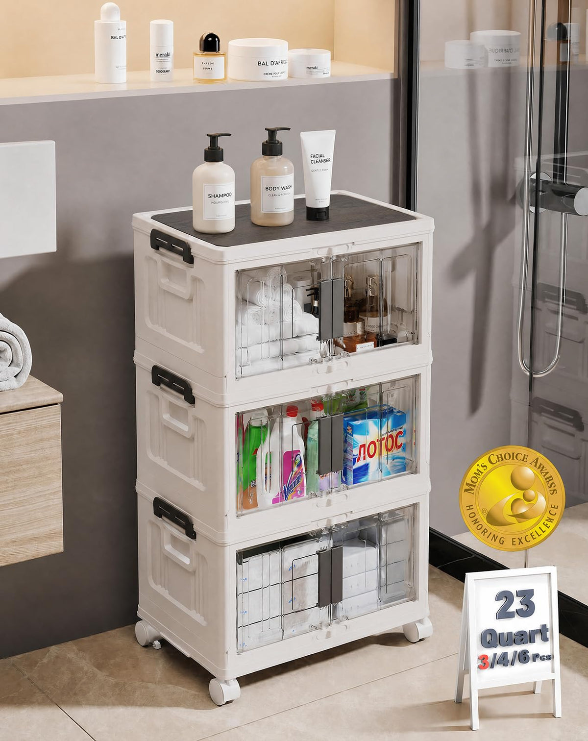 OlarHike Collapsible Storage Bins with Doors & Wheels