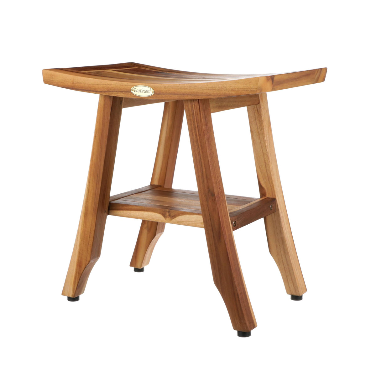 EcoDecors Satori Teak Wood Shower Bench, EarthyTeak Finish