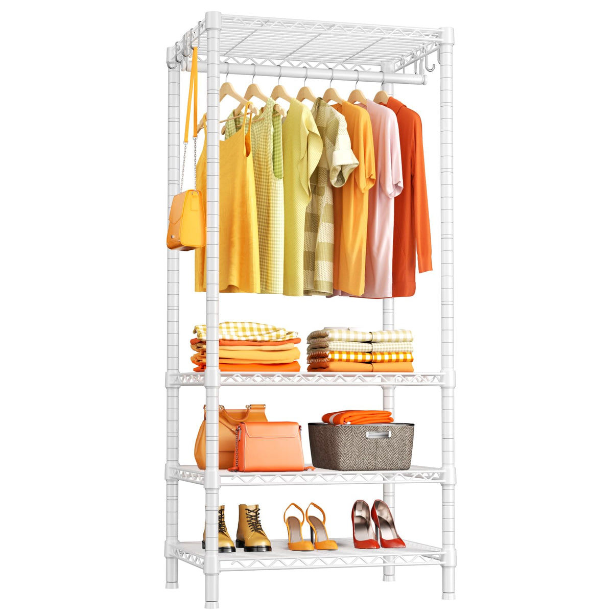 Ulif Heavy-Duty 4-Tier Portable Closet Garment Rack