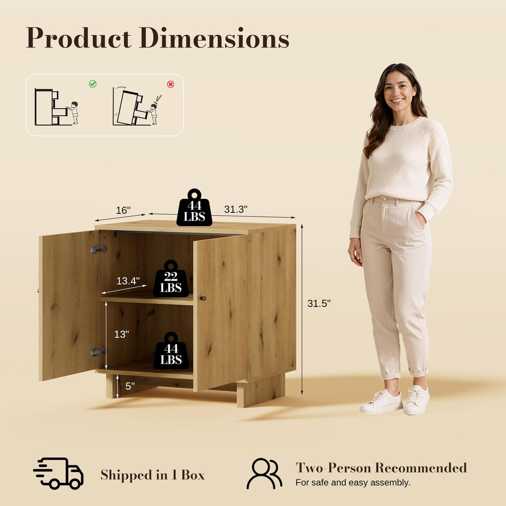 FORTEVA Storage Cabinet, Modular Sideboard Buffet Cabinet with Storage