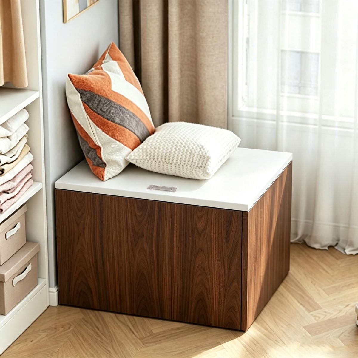 LBCZJYX Flip-Top Storage Bench with Hidden Compartment