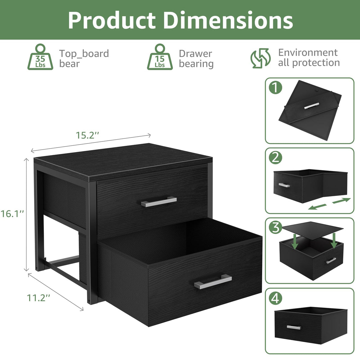 BOLUO Stackable Storage Drawers Closet Organizers and Storage