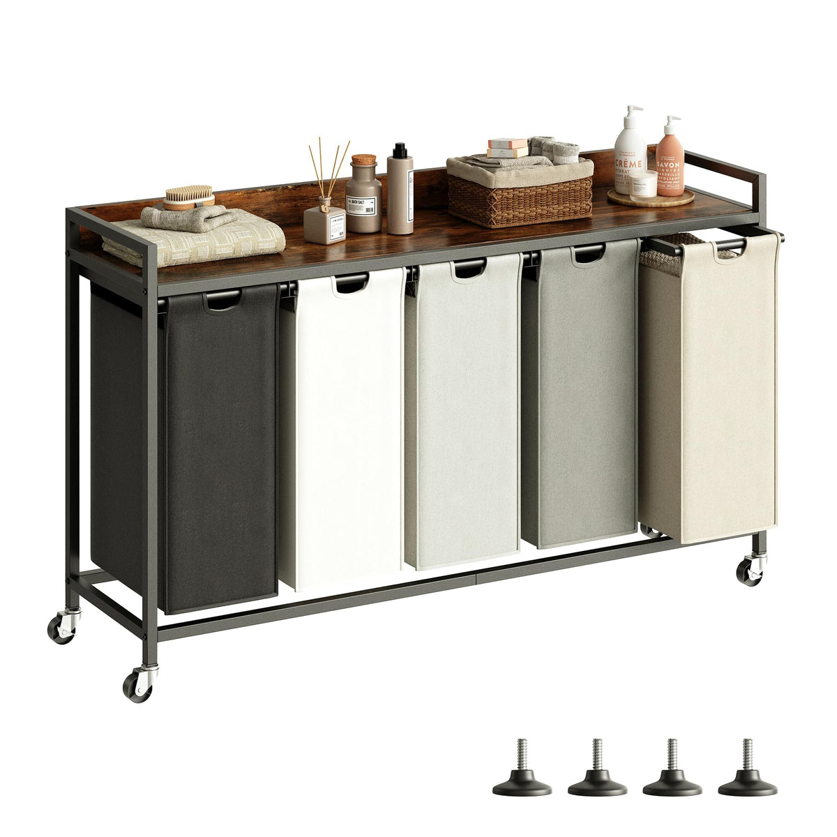 Herture Laundry Hamper with Shelf & Pull-Out Bag