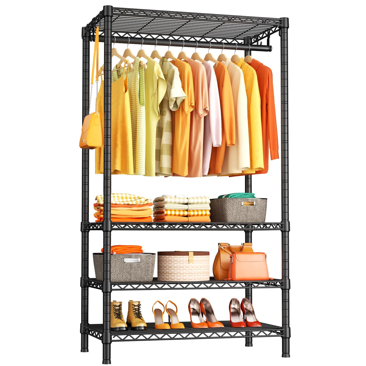 Ulif Heavy-Duty 4-Tier Portable Closet Garment Rack