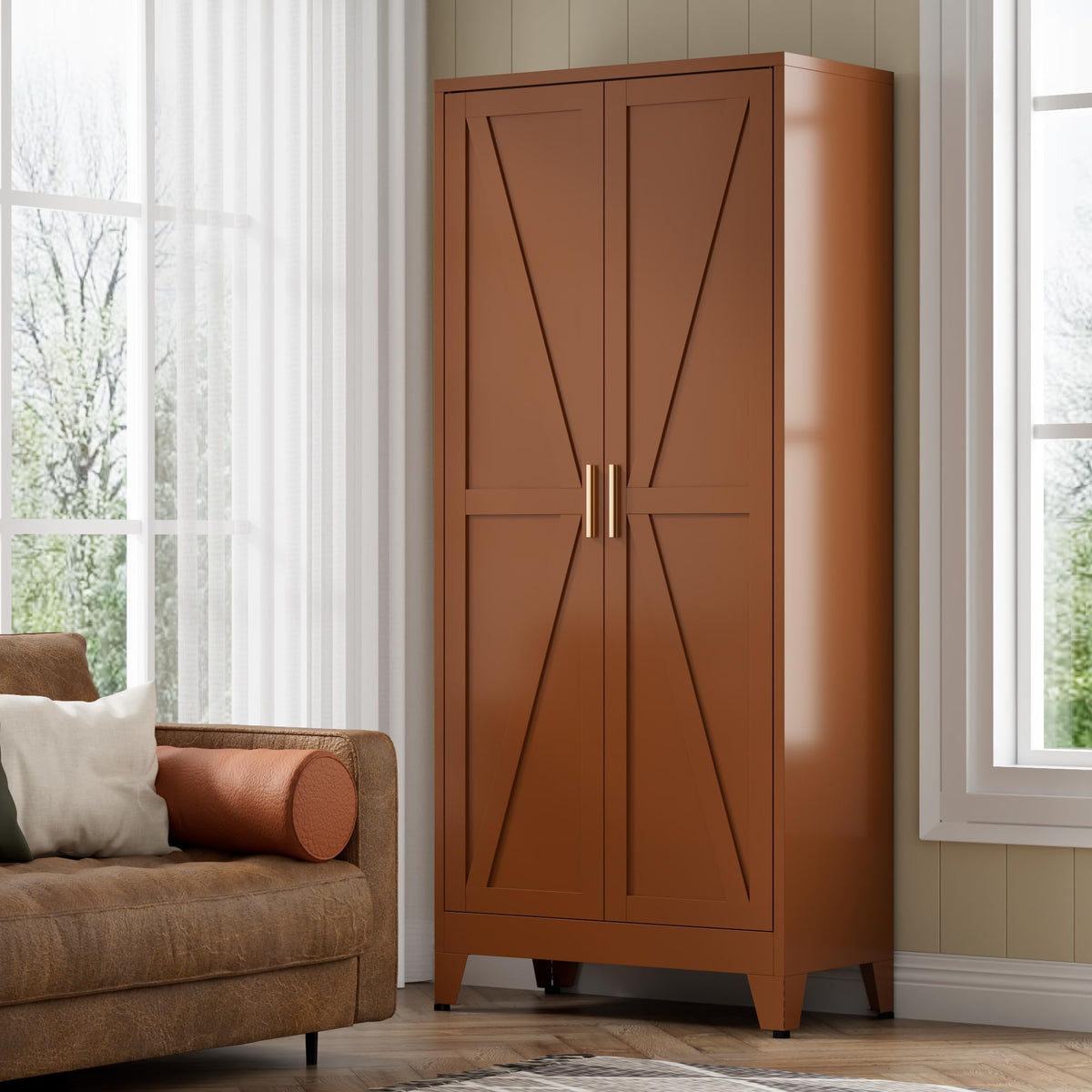COFaR Farmhouse Storage Kitchen Pantry Cabinet