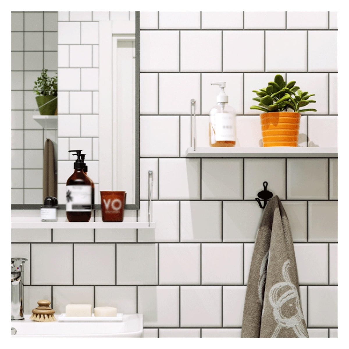 5-Piece Wall-Mounted Shower Caddy & Towel Rack