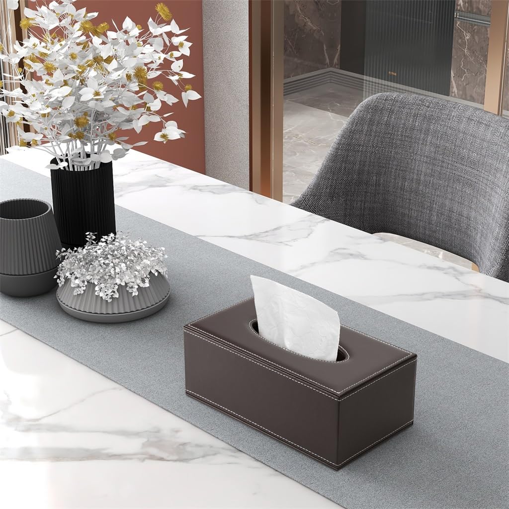 NSUQOA JSEIAJB Large Office Desk Organizer Set Pen Holder Rectangle Tissue Box File Rack Document Tray Memo Case Ashtray