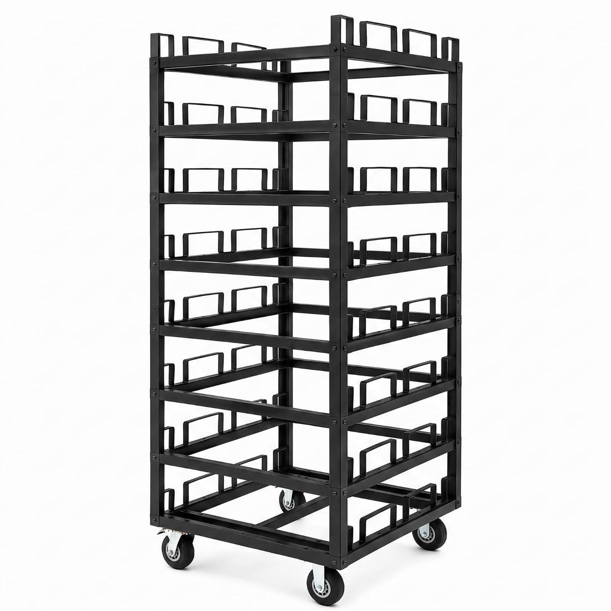 Datanly Crowd Control Stanchion Storage Cart with Wheels