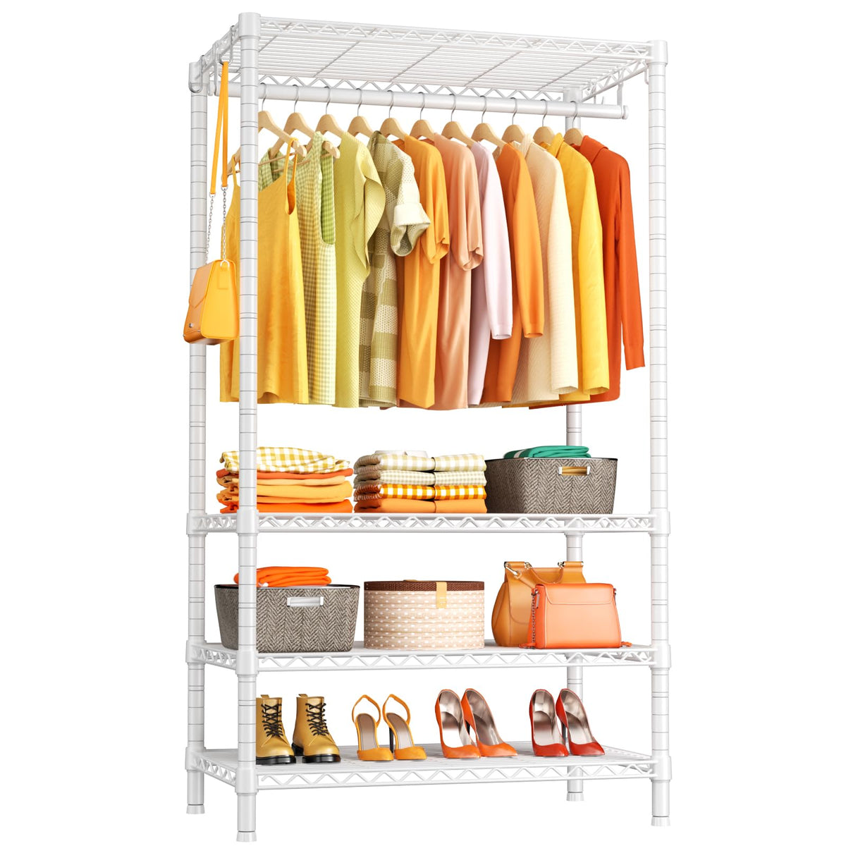 Ulif Heavy-Duty 4-Tier Portable Closet Garment Rack