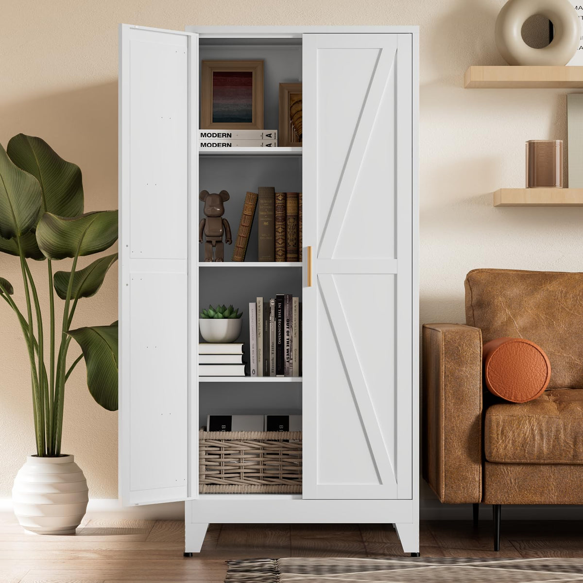 COFaR Farmhouse Storage Kitchen Pantry Cabinet