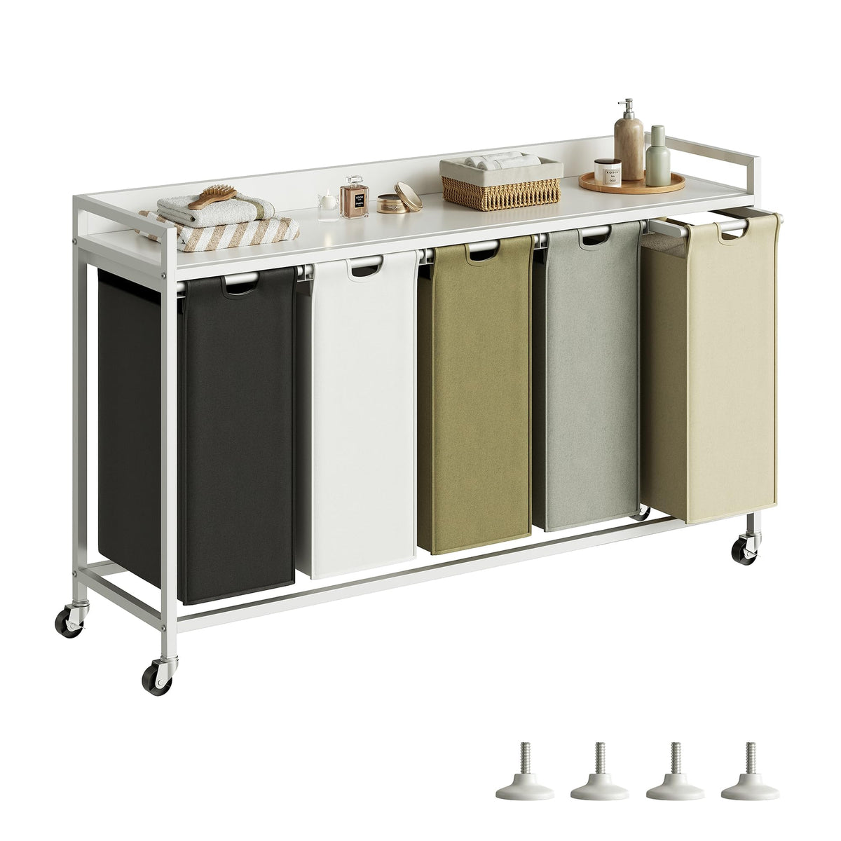 Herture Laundry Hamper with Shelf & Pull-Out Bag