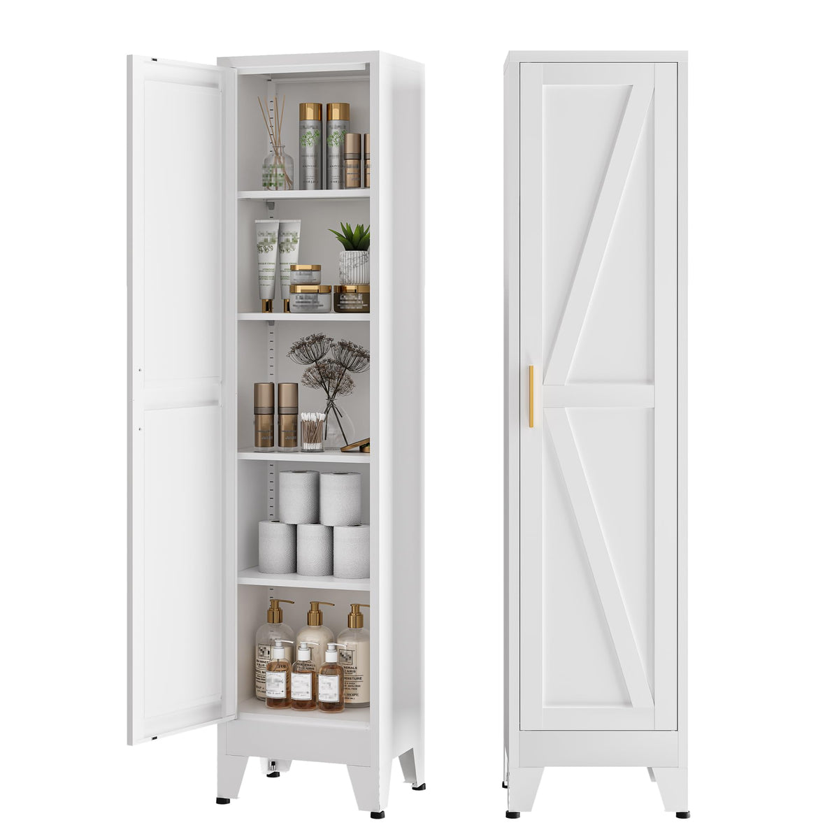 COFaR Farmhouse Storage Kitchen Pantry Cabinet