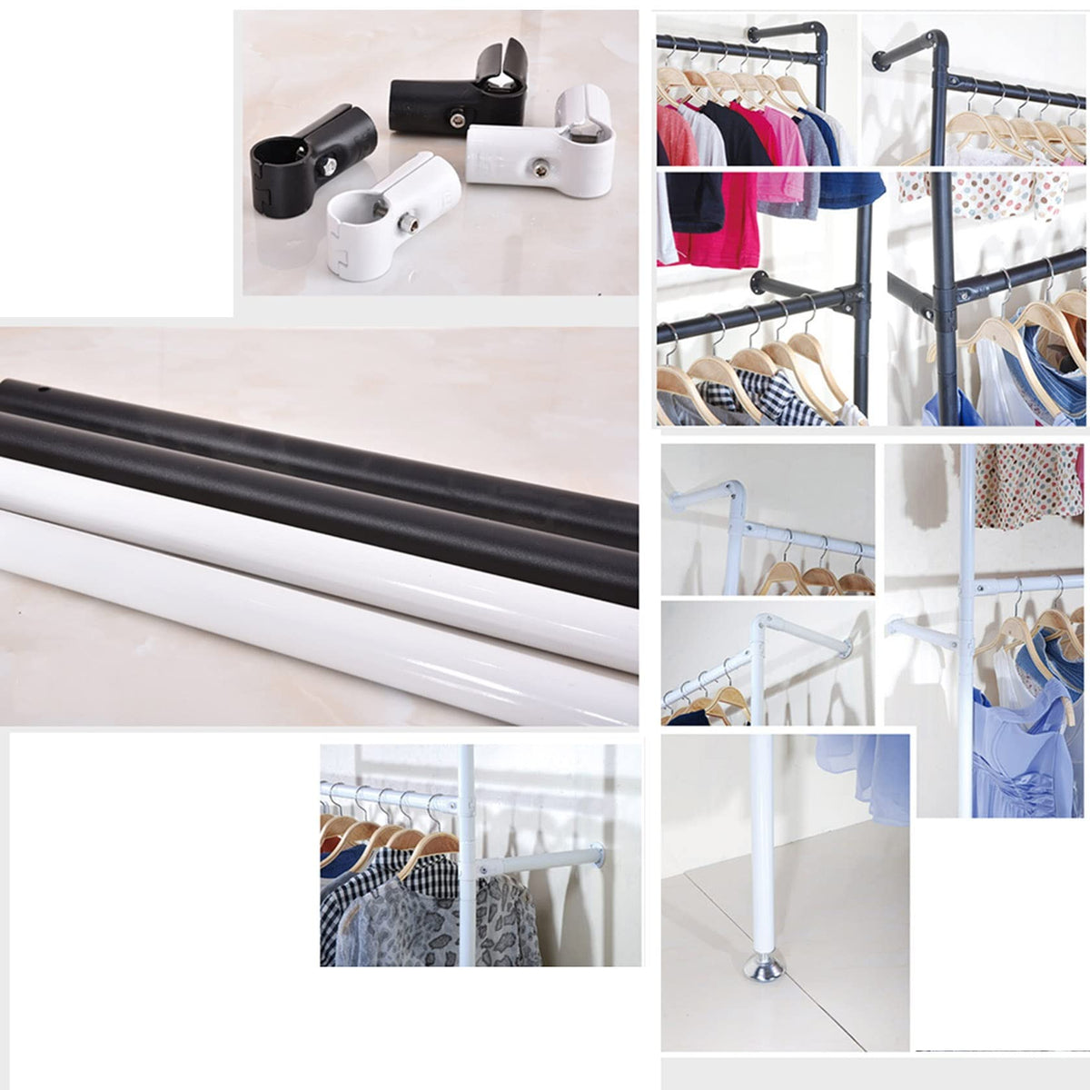 Garment Rack Wall Mounted Clothing Rack Clothing Store commercial Garment Rack Display Clothes Hanger for Hanging Clothes,Multi-functional Bedroom Organizer Storage Shelf for Organizing Clothes,Mall,S