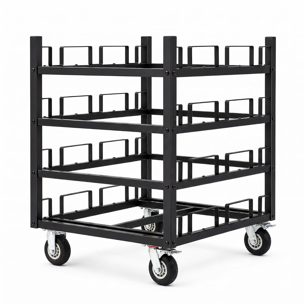 Datanly Stanchion Cart, Crowd Control Stanchion Cart, Easy to Assemble, Horizontal Padded Storage Locking Wheels for Safety with 8 Tie-Down Straps