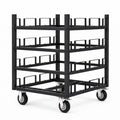 Datanly Stanchion Cart, Crowd Control Stanchion Cart, Easy to Assemble, Horizontal Padded Storage Locking Wheels for Safety with 8 Tie-Down Straps