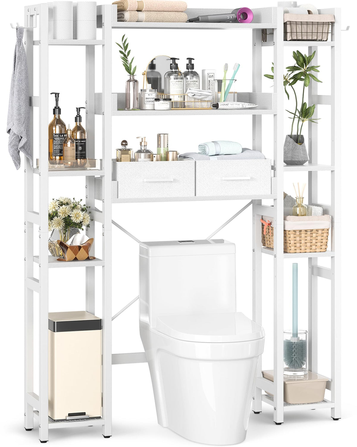 Besiost Over-the-Toilet Storage Organizer with 2 Drawers