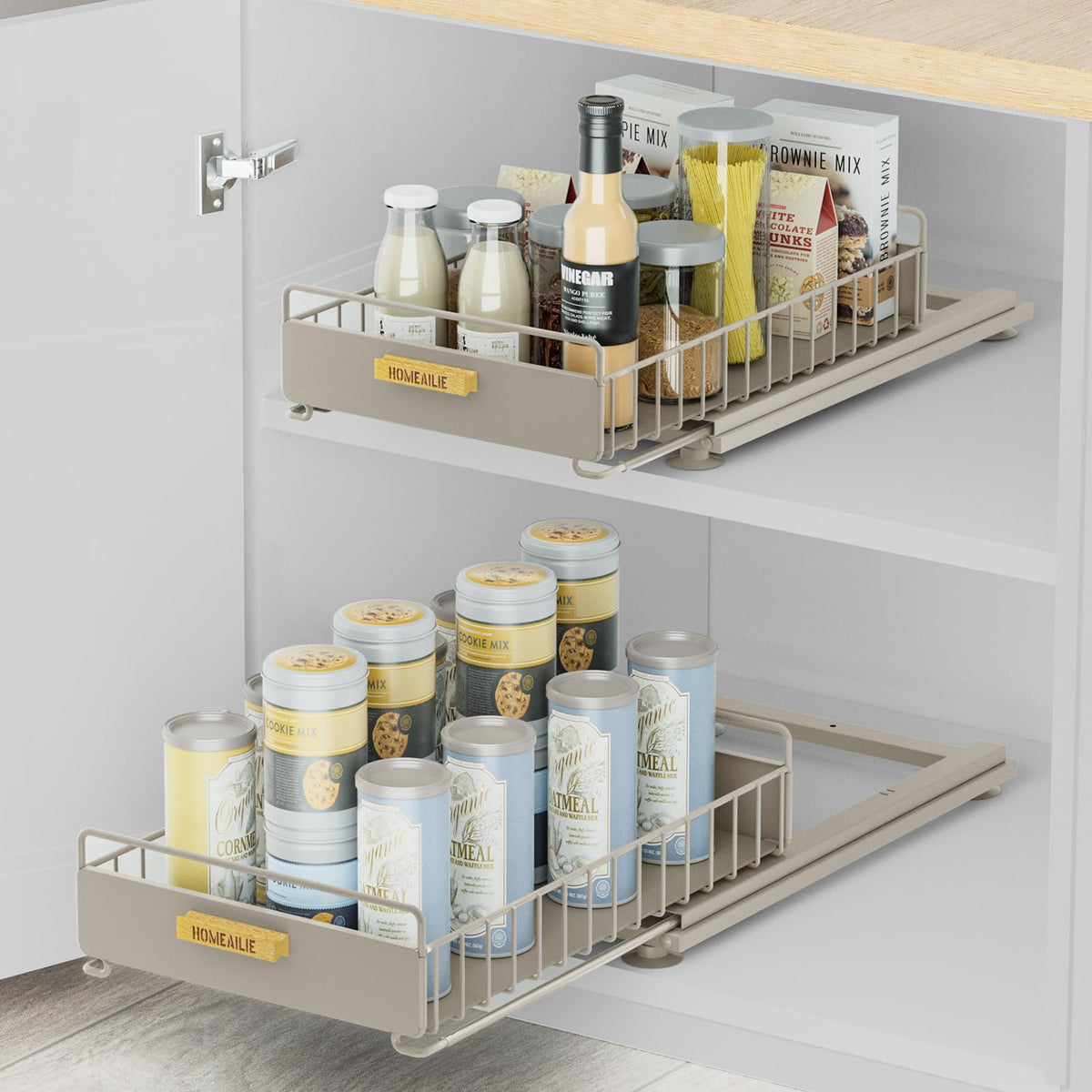 HOMEAILIE Under-Sink Organizer with Pull-Out Storage