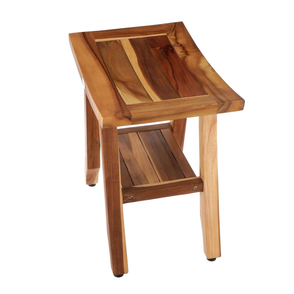 EcoDecors Satori Teak Wood Shower Bench, EarthyTeak Finish