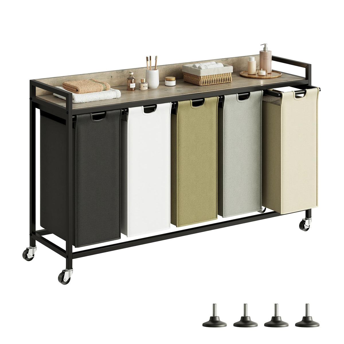 Herture Laundry Hamper with Shelf & Pull-Out Bag