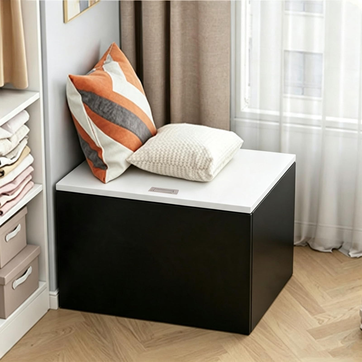 LBCZJYX Flip-Top Storage Bench with Hidden Compartment