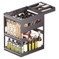 XAWSOP 3 Tier Black Pull Out Cabinet Organizer with Dividers - MultiUse Slide Out Storage Container for Kitchen, Pantry, Cupboard Bins, Bathroom, Vanity Makeup, Under Sink,450mm Cabinet