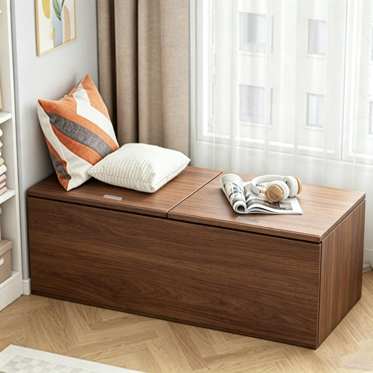 LBCZJYX Flip-Top Storage Bench with Hidden Compartment