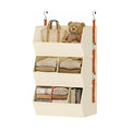 sodeber Fabric Hanging Closet Organizer with Reinforced PP Boards and Metal Hooks Space Saving Vertical Wardrobe Storage Shelves for Clothes Sweaters and Household Organization