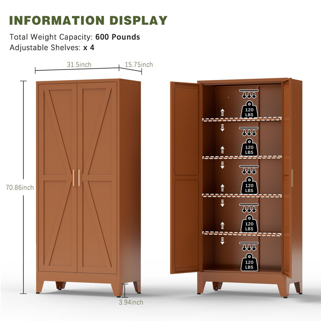 COFaR Farmhouse Storage Kitchen Pantry Cabinet