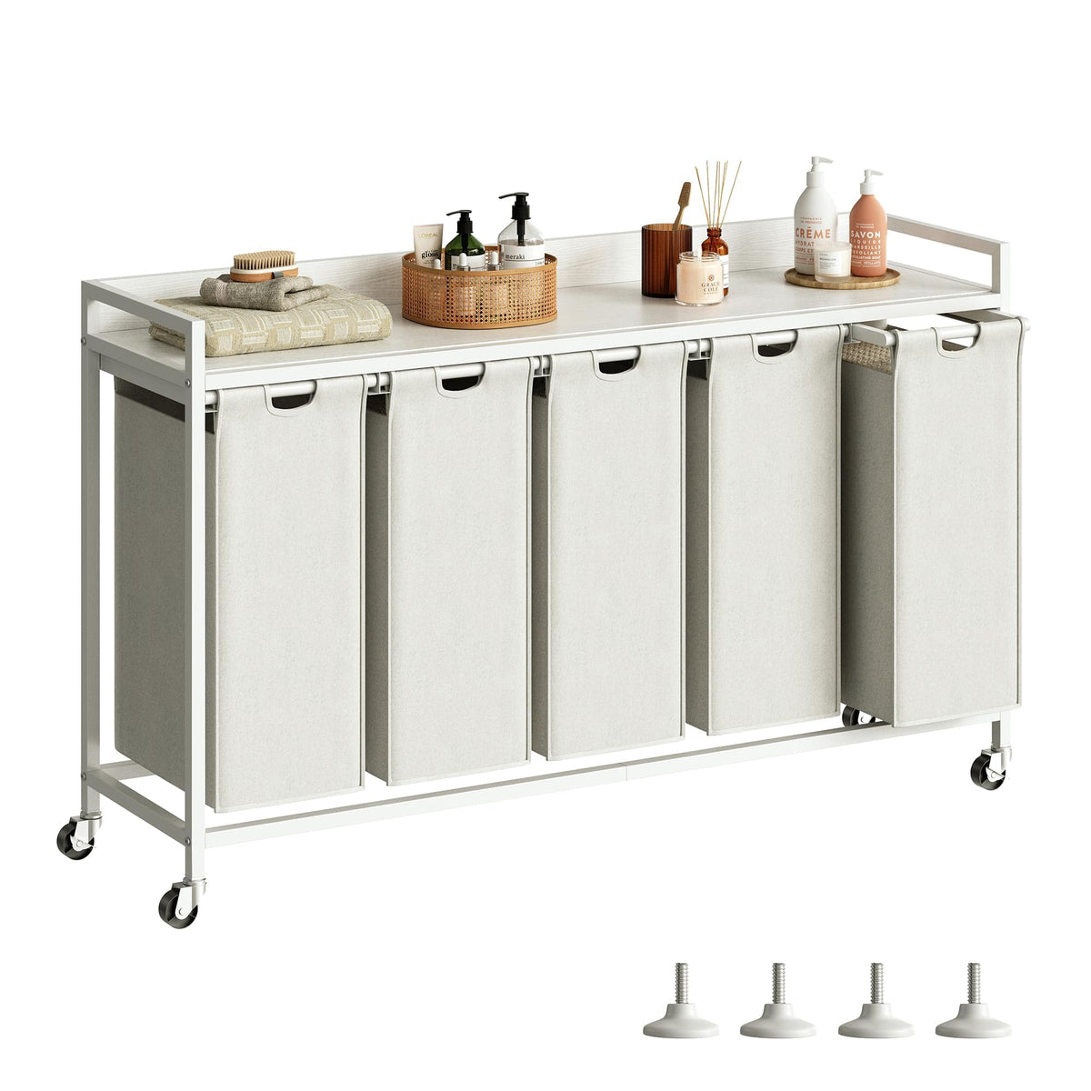 Herture Laundry Hamper with Shelf & Pull-Out Bag