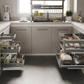 MIIKHI Slide Out Cabinet Organizer Pull Out Cabinet Organizer Fixed pullout Cabinet Shelves Slide Out Spice Rack for Kitchen Cabinets for Kitchen, Bathroom,Home (Full Drawer 900 norm)