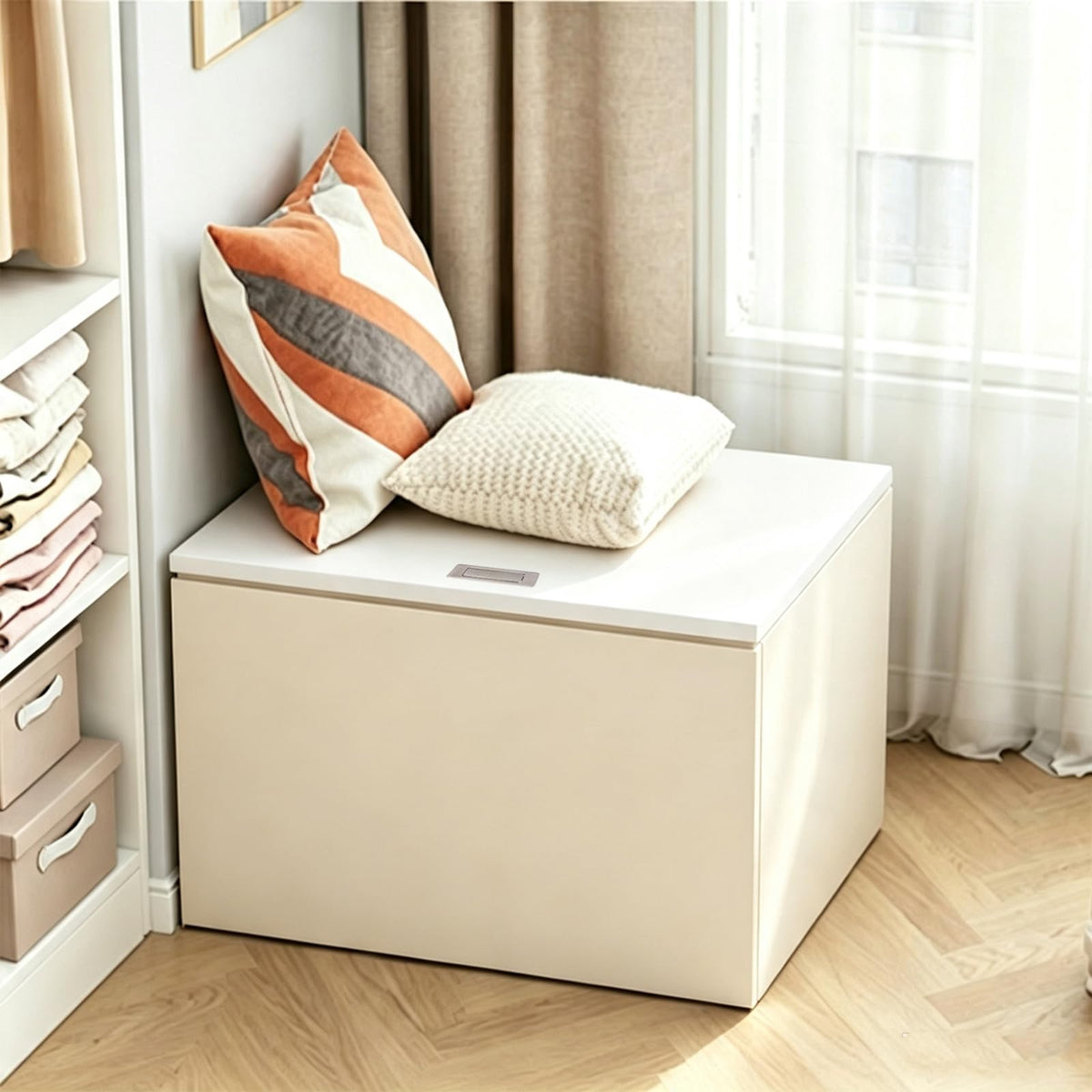 LBCZJYX Flip-Top Storage Bench with Hidden Compartment