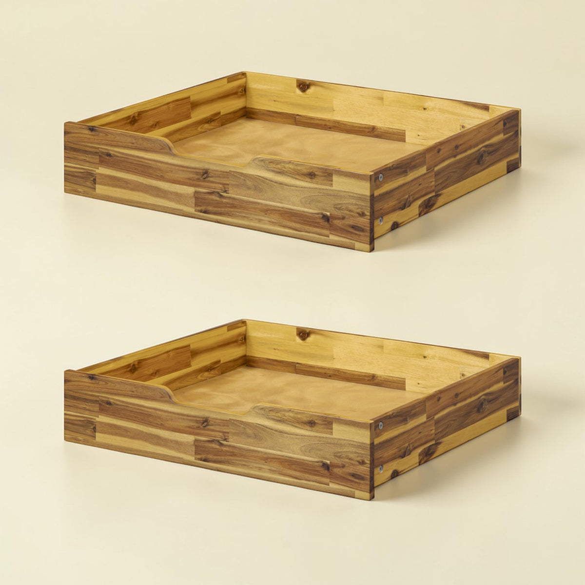 NTC 2-Pack Solid Wood Under-Bed Storage Drawers with Wheels