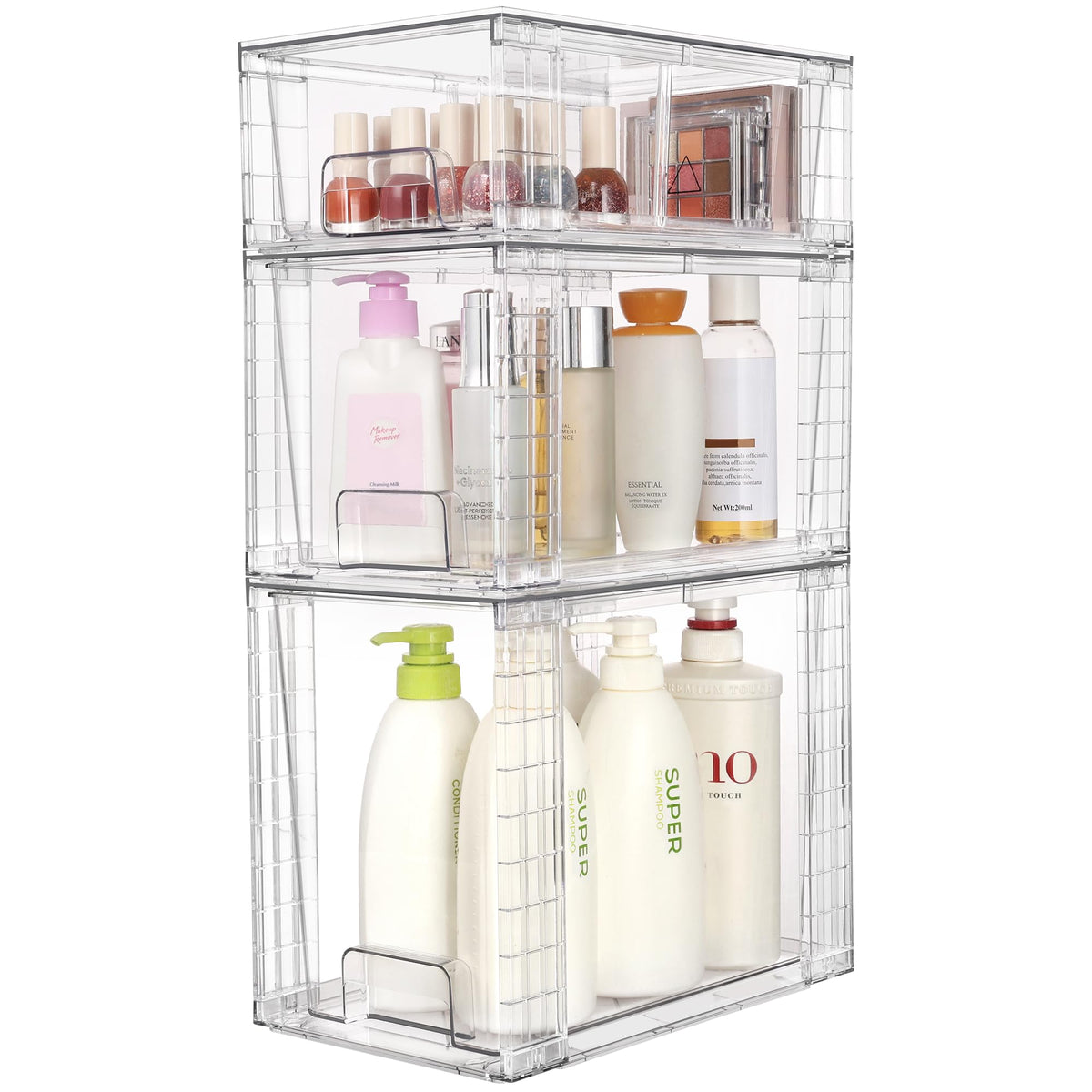 Vtopmart Easily Assemble Clear Storage Dawers Set