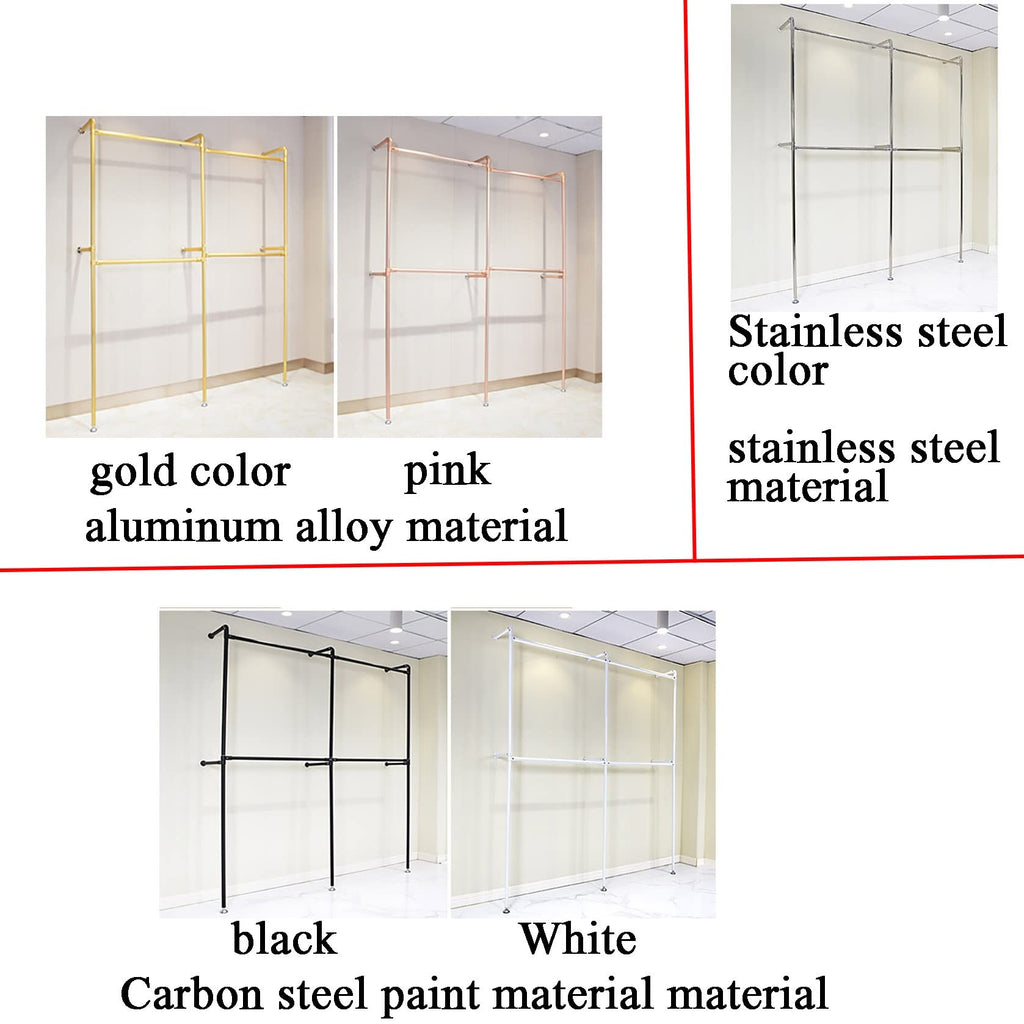 Garment Rack Wall Mounted Clothing Rack Clothing Store commercial Garment Rack Display Clothes Hanger for Hanging Clothes,Multi-functional Bedroom Organizer Storage Shelf for Organizing Clothes,Mall,S