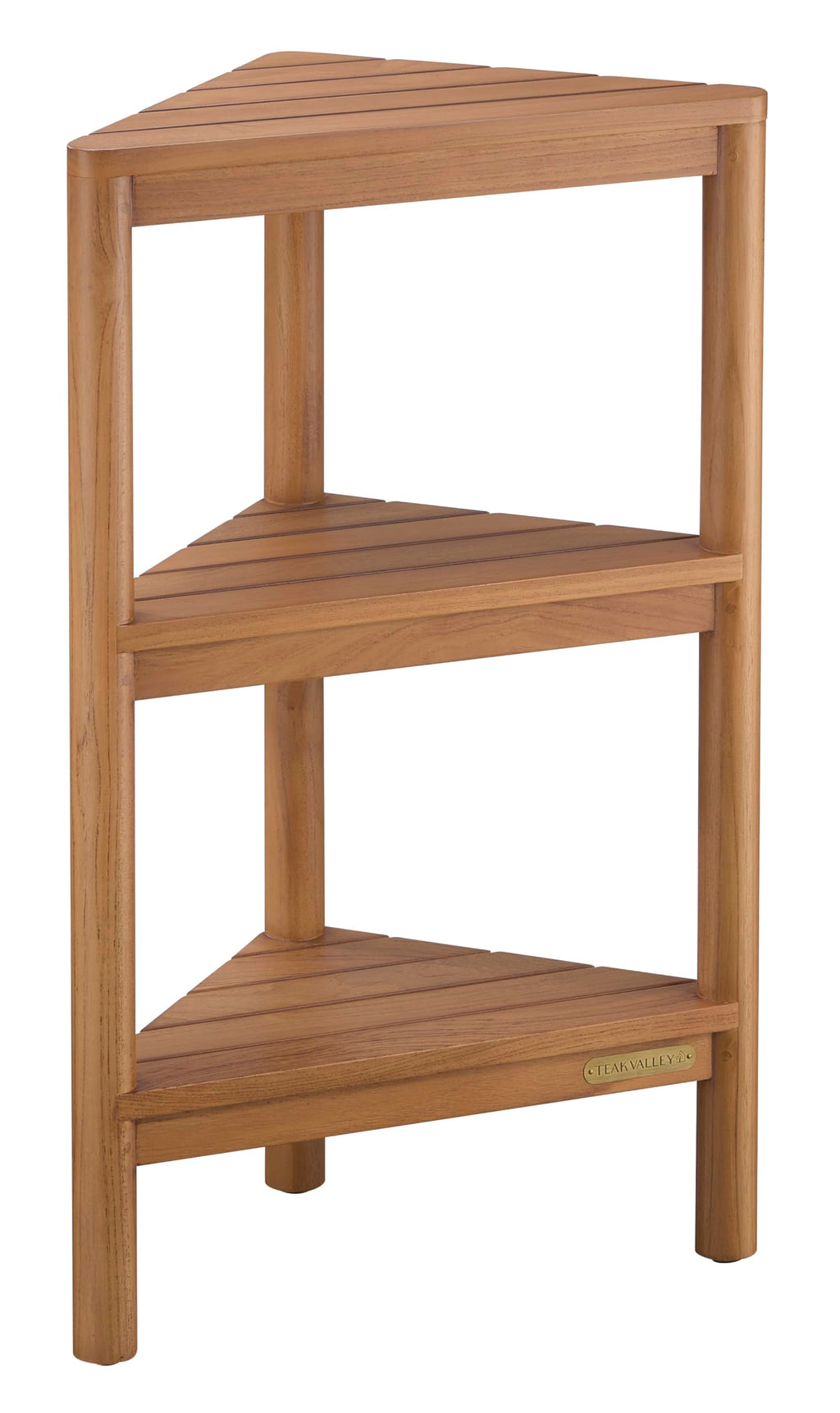 TEAK VALLEY Fully Assembled Teak Corner Shower Shelf, Shower Caddy 26.5"