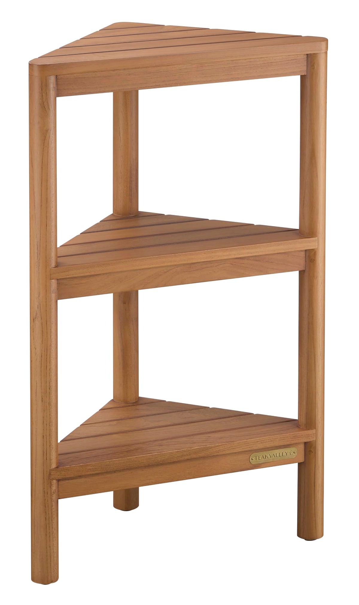 TEAK VALLEY Fully Assembled Teak Corner Shower Shelf, Shower Caddy 26.5"