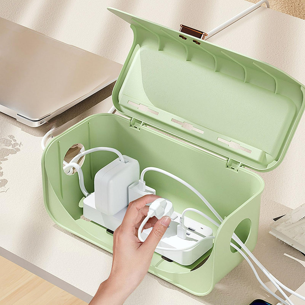 Cable Management Box Cord Organizer Box for Power Strips Chargers TV Computer Wire Ideal for Organizing Cables Concealing Clutter