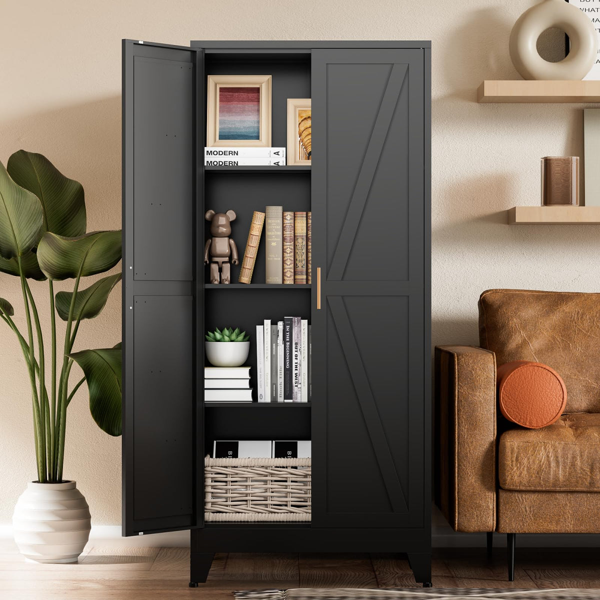 COFaR Farmhouse Storage Kitchen Pantry Cabinet