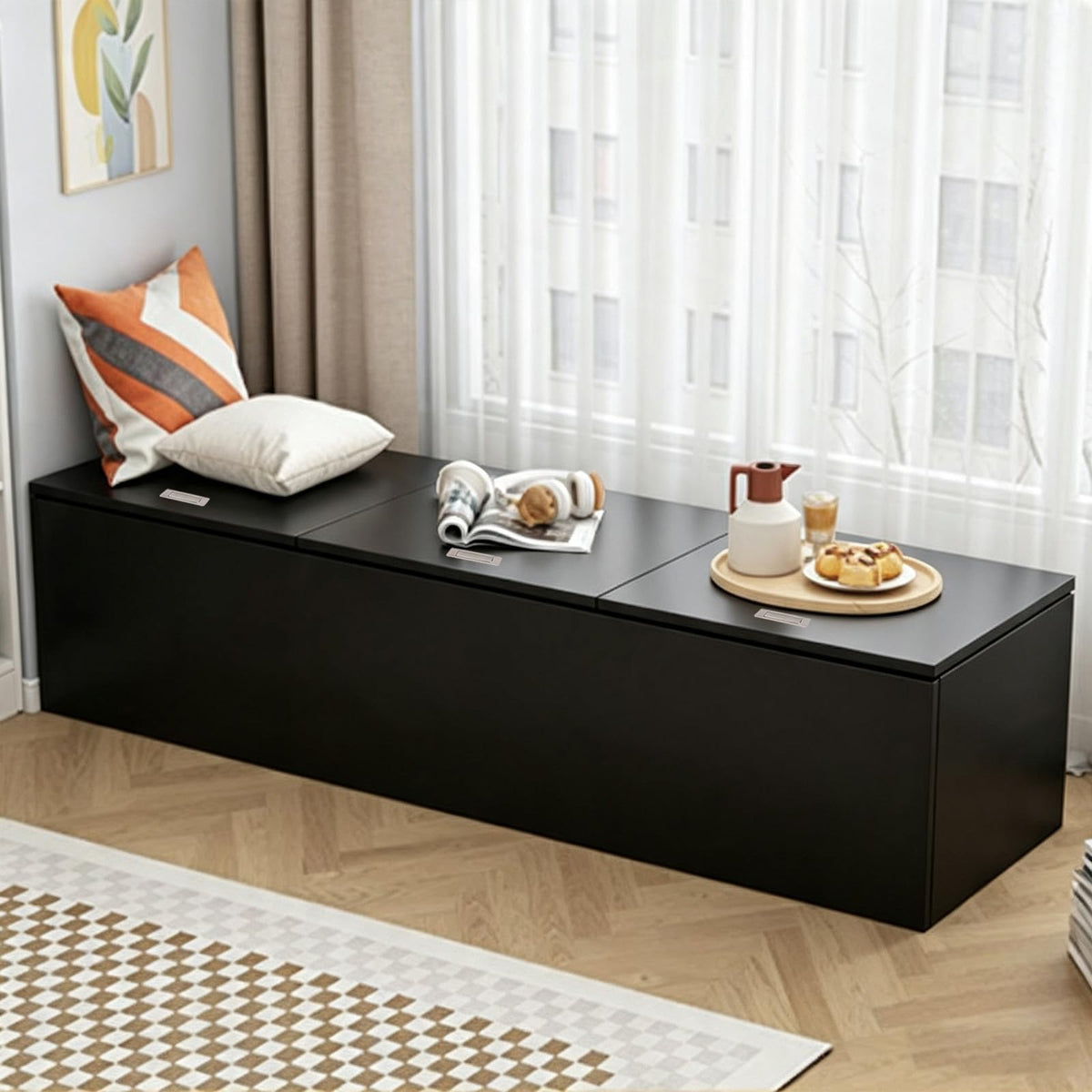 LBCZJYX Flip-Top Storage Bench with Hidden Compartment